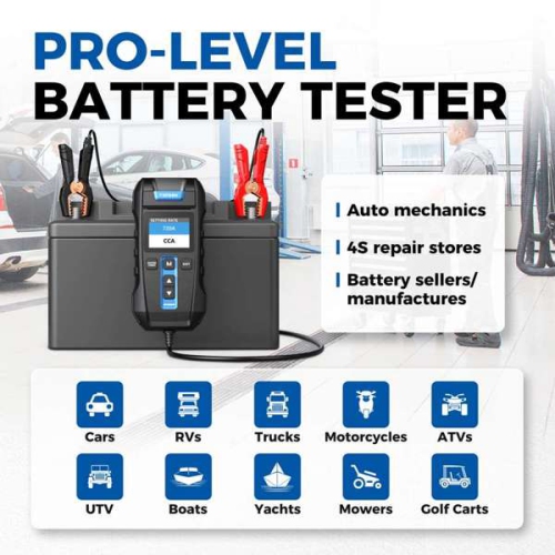 Topdon BT300P, 12V lead-acid vehicle battery tester with a Built-in Printer