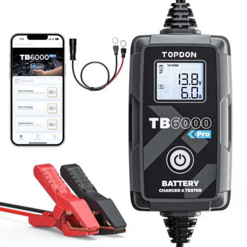 TOPDON  Tb6000Pro 2-In-1 6A Battery Charger & Battery Tester With App