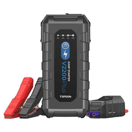 TOPDON  Car Battery Jump Starter And Battery Tester 2200A Peak Battery Jump Starter V2200Plus for Up to 8L Gas/6L Diesel Engines 12V Portable Battery