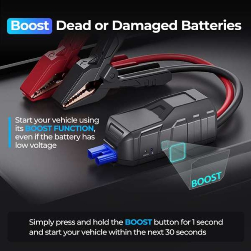 Topdon Car Battery Jump Starter and Battery Tester 2200A Peak Battery Jump Starter V2200Plus for Up to 8L Gas/6L Diesel Engines 12V Portable Battery