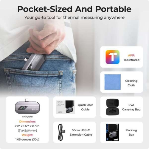Caméra d'imagerie thermique TC002C de TOPDON