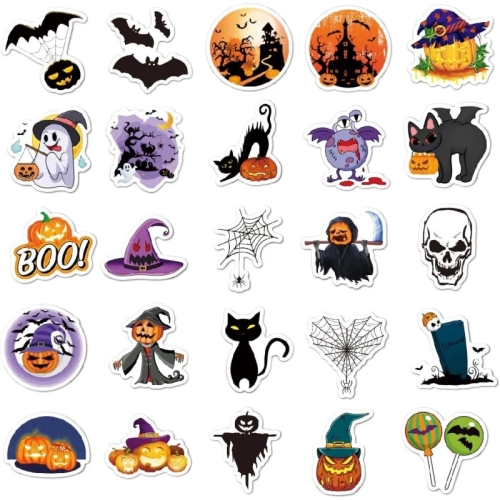 100pcs Horror Halloween Stickers for Kids - Waterproof Vinyl Stickers for Water Bottles, Laptops, Party Favors & Classroom Decor