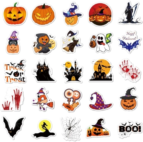 100pcs Horror Halloween Stickers for Kids - Waterproof Vinyl Stickers for Water Bottles, Laptops, Party Favors & Classroom Decor