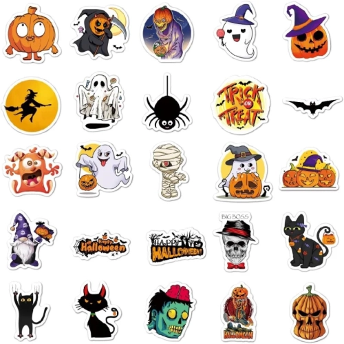 100pcs Horror Halloween Stickers for Kids - Waterproof Vinyl Stickers for Water Bottles, Laptops, Party Favors & Classroom Decor