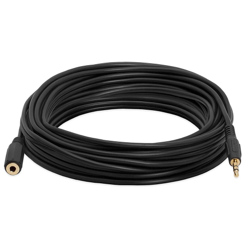 Cmple - Headphone Extension Cable, 3.5mm Jack Extension Male to Female Stereo Audio Adapter Cord, 1/8 TRS Aux Extender Cable - 50 Feet, Black