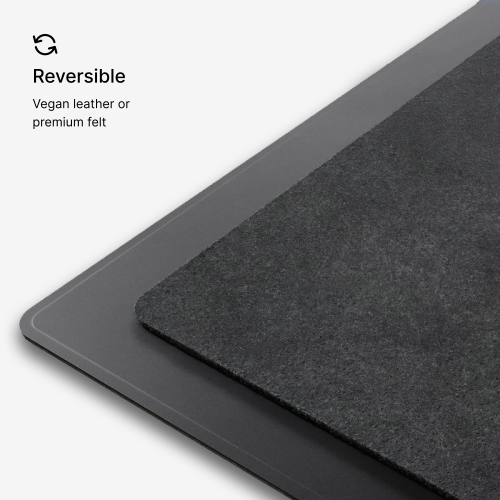 Tapis de chargement sans fil Burotic, tapis réversible en feutre et en cuir végétalien, panneau magnétique amovible, compatible Apple et Android -