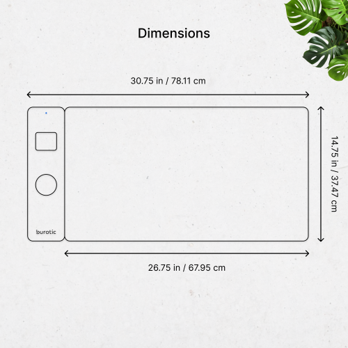 Tapis de chargement sans fil Burotic, tapis réversible en feutre et en cuir végétalien, panneau magnétique amovible, compatible Apple et Android -