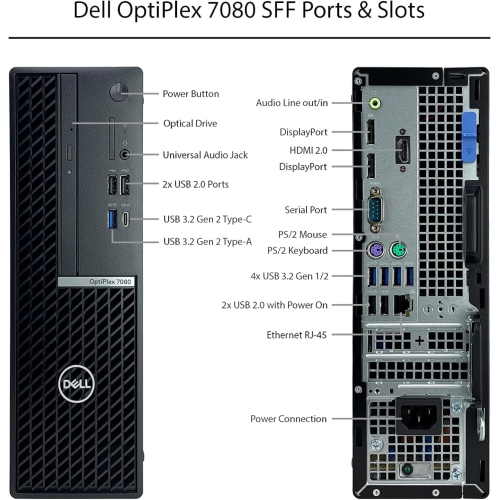 Dell OptiPlex 7080 Small Form Factor Desktop - Intel Core i5-10500, 16GB Memory, 256GB SSD, Win 11 Pro by DELL - Refurbished condition - Image 3