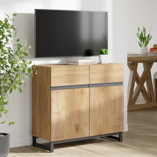 Image 1 of 7.. WAMPAT Modern TV Stand for TVs up to 40 inch, Entertainment Center TV Console with Adjustable Shelves for Living Room,Bedroom,Oak
