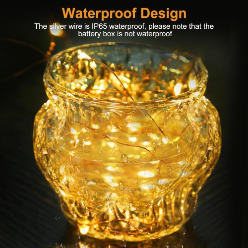 12 Pack Fairy Lights 7FT 20LED Battery Powered 3 Modes, Twinkle Lights Battery Waterproof, Small String Lights Silver Wire for Indoor Wedding