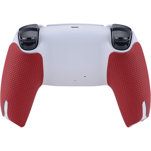 PlayVital Sweat-Absorbent Controller Grip for PS5 Controller, Anti-Skid Soft Rubber Pads Handle Grips for PS5 Controller,Red