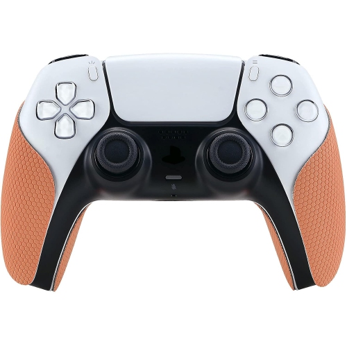 PlayVital Sweat-Absorbent Controller Grip for PS5 Controller, Anti-Skid Soft Rubber Pads Handle Grips for PS5 Controller,Coral