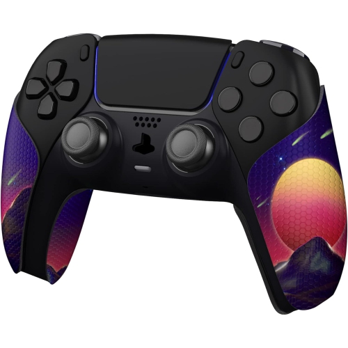 PlayVital Sweat-Absorbent Controller Grip for PS5 Controller, Anti-Skid Soft Rubber Pads Handle Grips for PS5 Controller,The Cyber Moon