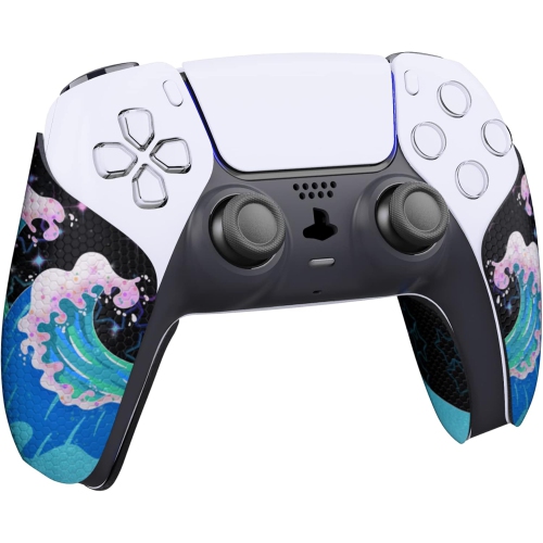 PlayVital Sweat-Absorbent Controller Grip for PS5 Controller, Anti-Skid Soft Rubber Pads Handle Grips for PS5 Controller,Shimmering Waves