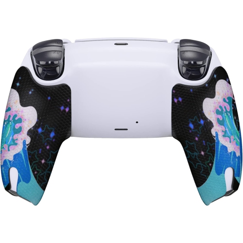 PlayVital Sweat-Absorbent Controller Grip for PS5 Controller, Anti-Skid Soft Rubber Pads Handle Grips for PS5 Controller,Shimmering Waves