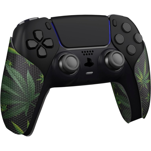 PlayVital Sweat-Absorbent Controller Grip for PS5 Controller, Anti-Skid Soft Rubber Pads Handle Grips for PS5 Controller,Green Weeds