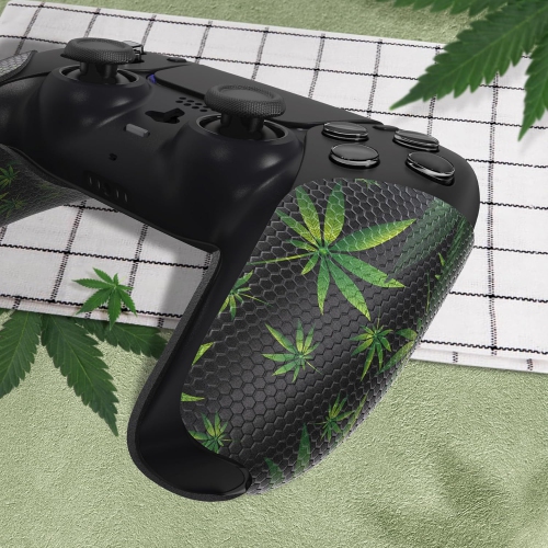 PlayVital Sweat-Absorbent Controller Grip for PS5 Controller, Anti-Skid Soft Rubber Pads Handle Grips for PS5 Controller,Green Weeds