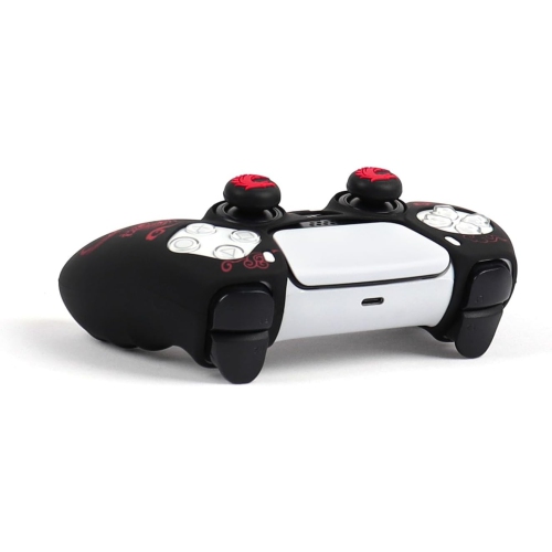 Habillages de manette pour PS4, habillage de manette en silicone compatible/manette PS4 Slim/PS4 Pro avec 2 capuchons antidérapants mignons, dragon