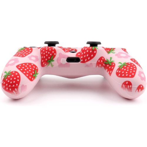 Controller Skins for PS4, Silicone Controller Cover Skin Protector Compatible /PS4 Slim/PS4 Pro Controller with 2 Cute Thumb Grips Caps,Pink