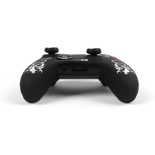 Habillages de manette pour PS4, habillage de manette en silicone compatible/manette PS4 Slim/PS4 Pro avec 2 capuchons antidérapants mignons, dragon