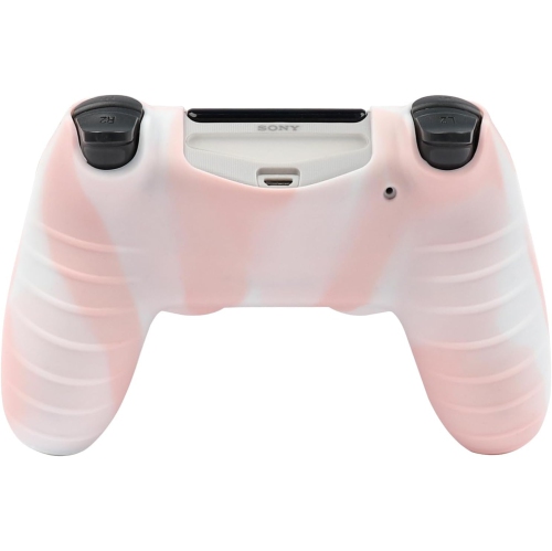 Controller Skins for PS4, Silicone Controller Cover Skin Protector Compatible /PS4 Slim/PS4 Pro Controller with 2 Cute Thumb Grips Caps,Whitepink