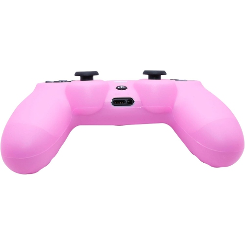 Controller Skins for PS4, Silicone Controller Cover Skin Protector Compatible /PS4 Slim/PS4 Pro Controller with 2 Cute Thumb Grips Caps,Xpink
