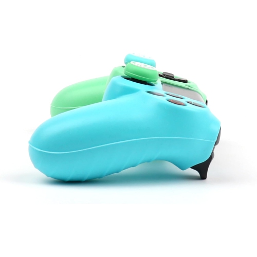 Controller Skins for PS4, Silicone Controller Cover Skin Protector Compatible /PS4 Slim/PS4 Pro Controller with 2 Cute Thumb Grips Caps,Greenb