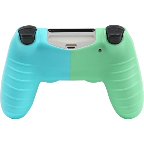 Controller Skins for PS4, Silicone Controller Cover Skin Protector Compatible /PS4 Slim/PS4 Pro Controller with 2 Cute Thumb Grips Caps,Greenb