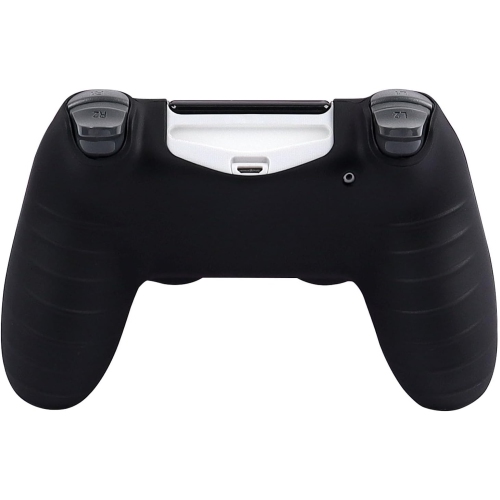 Habillages de manette pour PS4, habillage de manette en silicone compatible/manette PS4 Slim/PS4 Pro avec 2 capuchons antidérapants, éclairage rouge