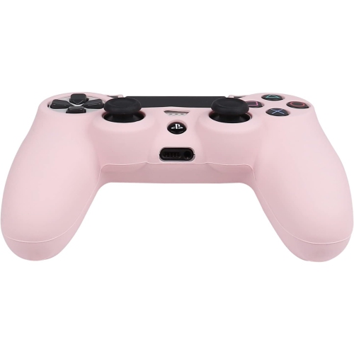 Controller Skins for PS4, Silicone Controller Cover Skin Protector Compatible /PS4 Slim/PS4 Pro Controller with 2 Cute Thumb Grips Caps,Purepink