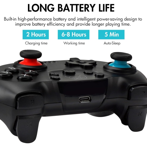 Wireless Pro Controller Switch Lite,Switch Remote Controller Gamepad Joystick, Turbo and Dual Vibration,Black