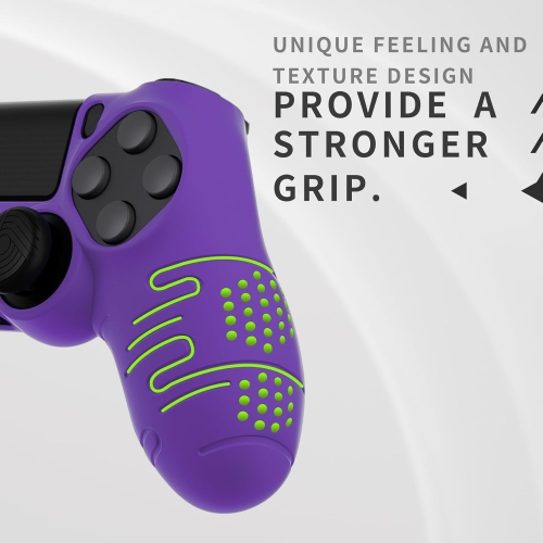 PlayVital Line Silicone Cover Skin for ps6 Controller, Anti-Slip Soft Protector Case Cover with Thumb Grip Caps,Purple