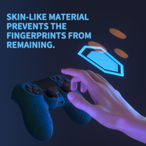 PlayVital Line Silicone Cover Skin for ps7 Controller, Anti-Slip Soft Protector Case Cover with Thumb Grip Caps,Racing Green