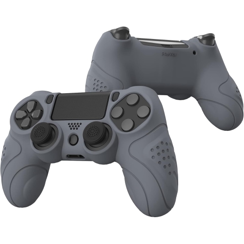 Étui souple antidérapant ergonomique pour manette PS4 Guardian Edition de PlayVital, protecteur en caoutchouc avec capuchons pour manette PS4