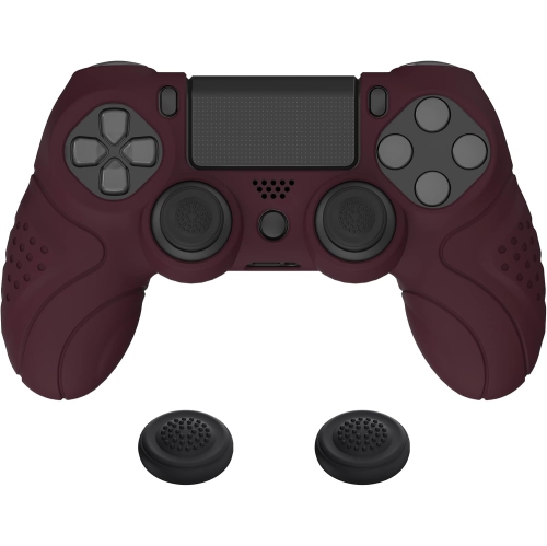 Étui souple ergonomique antidérapant pour manette PS4 Guardian Edition de PlayVital, protecteur en caoutchouc avec capuchons pour manette PS4 Slim/Pr