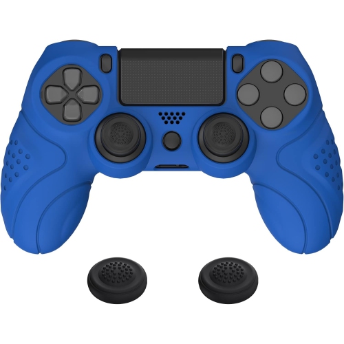 Étui souple antidérapant ergonomique pour manette PS4 Guardian Edition de PlayVital, protecteur en caoutchouc avec capuchons pour manette PS4 Slim/Pr