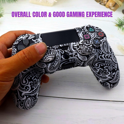 Skin for Ps4 Controller, Anti-Slip Silicone Shell Cover Case with 2pcs Thumb Grip Caps for PS4/ Slim/Pro Dualshock 4 Controller Wireless