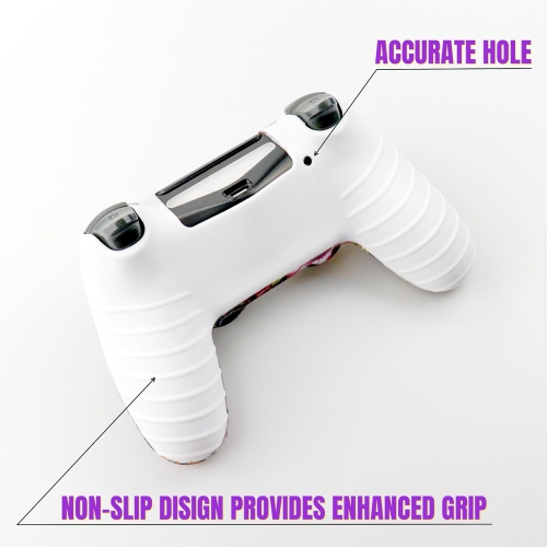 Skin for Ps4 Controller, Anti-Slip Silicone Shell Cover Case with 2pcs Thumb Grip Caps for PS4/ Slim/Pro Dualshock 4 Controller Wireless