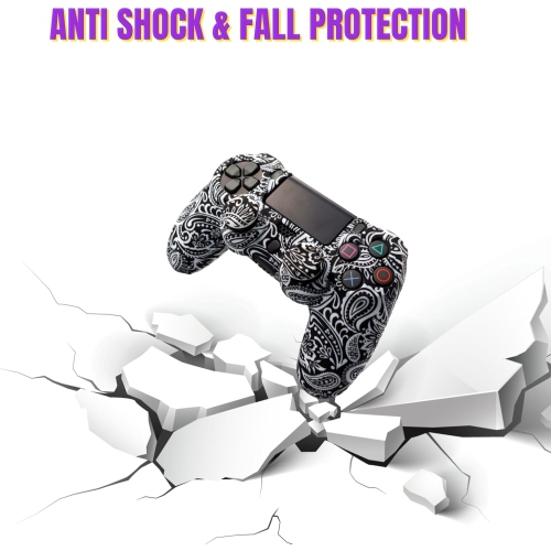 Skin for Ps4 Controller, Anti-Slip Silicone Shell Cover Case with 2pcs Thumb Grip Caps for PS4/ Slim/Pro Dualshock 4 Controller Wireless