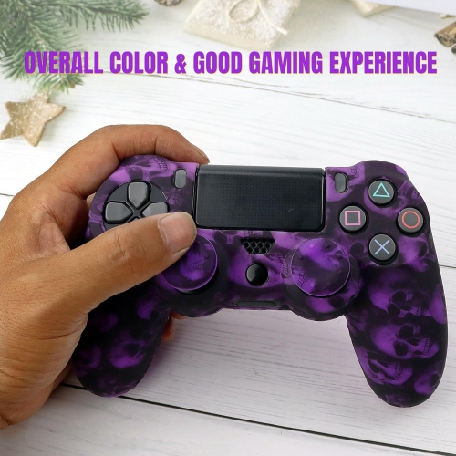 Skin for Ps4 Controller, Anti-Slip Silicone Shell Cover Case with 2pcs Thumb Grip Caps for PS4/ Slim/Pro Dualshock 4 Controller Wireless