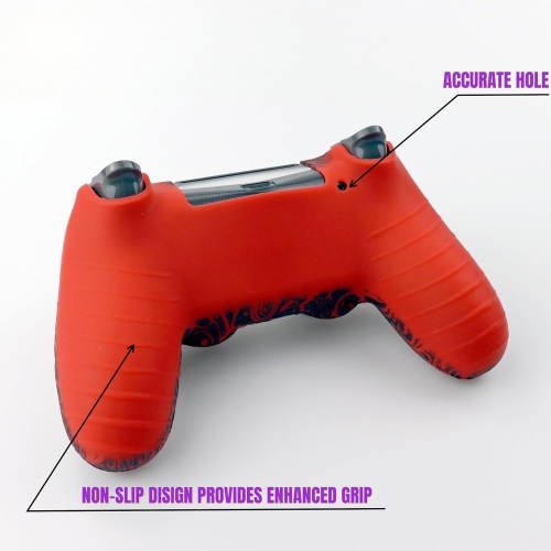 Skin for Ps4 Controller, Anti-Slip Silicone Shell Cover Case with 2pcs Thumb Grip Caps for PS4/ Slim/Pro Dualshock 4 Controller Wireless