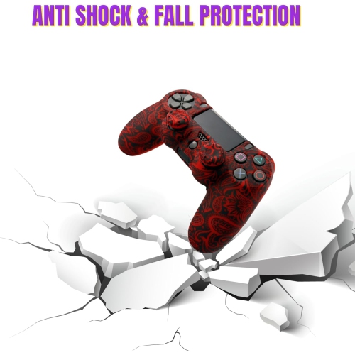 Skin for Ps4 Controller, Anti-Slip Silicone Shell Cover Case with 2pcs Thumb Grip Caps for PS4/ Slim/Pro Dualshock 4 Controller Wireless