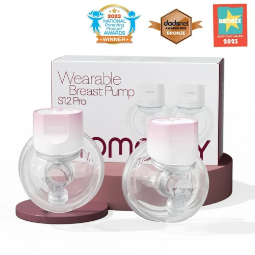 Momcozy S12 Pinky Pro Electric Hands Free Breast Pump Wearable, 24mm, Modes & 9 Levels Electric Pump Portable, Smart Display, 2 Pack