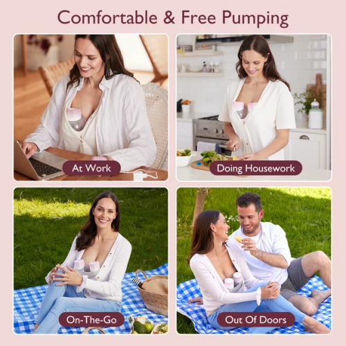 Momcozy S12 Pinky Pro Electric Hands Free Breast Pump Wearable, 24mm, 3 Modes & 9 Levels Electric Pump Portable, Smart Display, 2 Pack