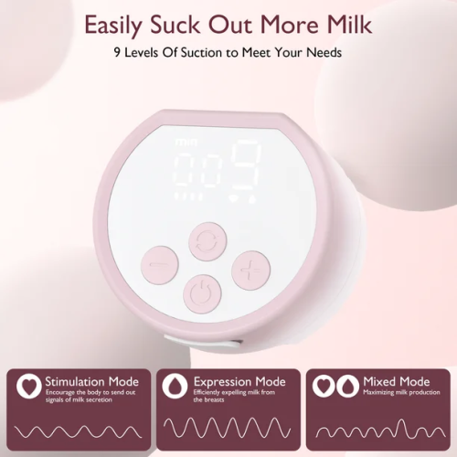 Momcozy S12 Pinky Pro Electric Hands Free Breast Pump Wearable, 24mm, 3 Modes & 9 Levels Electric Pump Portable, Smart Display, 2 Pack