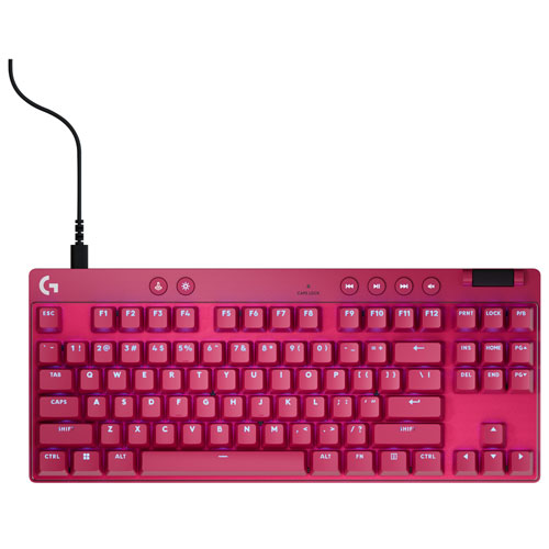 Logitech G PRO X Tenkeyless Rapid Backlit RGB Magnetic Analog Switches Gaming Keyboard -Magenta- Bilingual