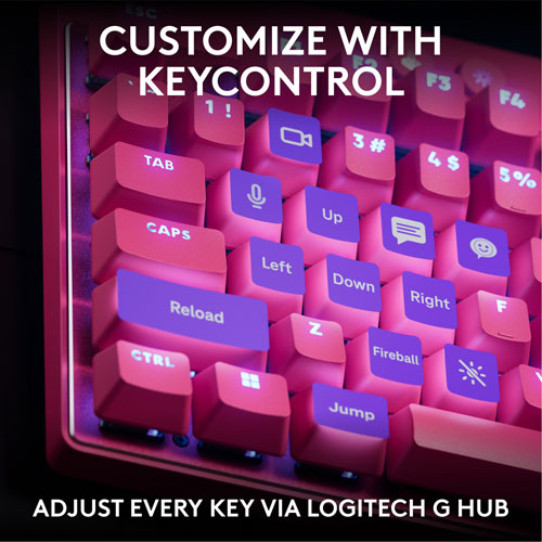 Logitech G PRO X Tenkeyless Rapid Backlit RGB Magnetic Analog Switches Gaming Keyboard -Magenta- Bilingual
