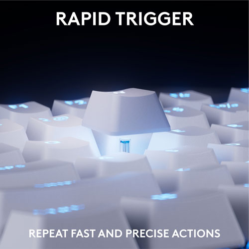 Logitech G PRO X Tenkeyless Rapid Backlit RGB Magnetic Analog Switches Gaming Keyboard - White- Bilingual