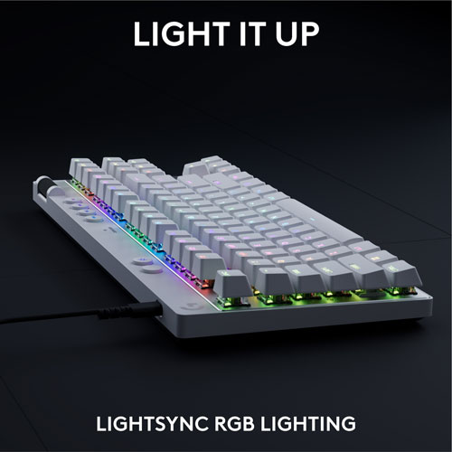 Logitech G PRO X Tenkeyless Rapid Backlit RGB Magnetic Analog Switches Gaming Keyboard - White- Bilingual