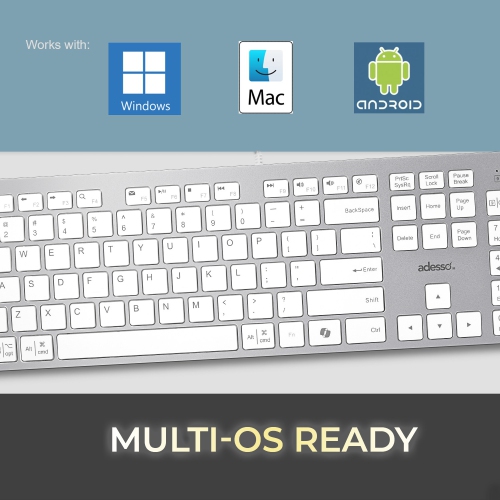 USB-C Multi OS Scissor Switch Keyboard With CoPilot AI Hotkey And USB-C, USB-A, 3.5mm Aux Ports